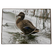 湖の暗闇に灰色のアヒル ラージペーパーバッグ (正面)