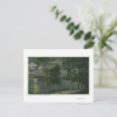 湖の月光のシーン ポストカード (スタンド正面)