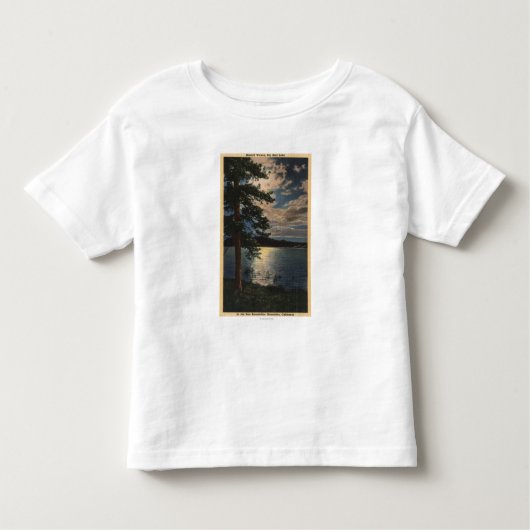 湖の月明りの眺め トドラーTシャツ (正面)