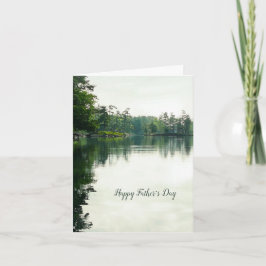 湖の木の常緑自然ハッピー父の日 カード