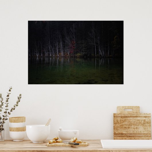 湖の木の風景 ポスター (キッチン)