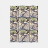 湖の気持が良いろばのフリースブランケット フリースブランケット (正面)