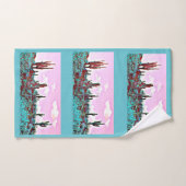 湖の気持が良いターコイズのサグアロタオルセット バスタオルセット (ハンドタオル)