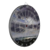 湖の水の色の上に夕日の絵を描夕日 ダーツボード (正面左)