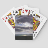 湖の水の色の上に夕日の絵を描夕日 トランプ (裏面)