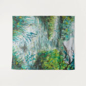 湖の水彩画の壁のタペストリーに沿う歩行 タペストリー (正面(横))