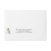 湖の水色でカヌー ラップアラウンド宛名ラベル (正面)