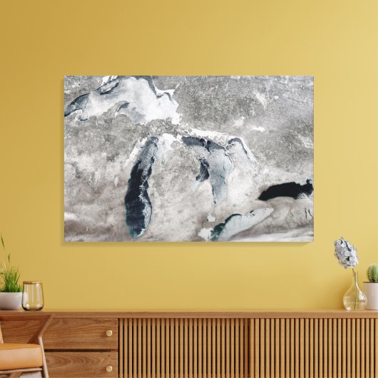 湖の氷、素晴らし州統一された。 キャンバスプリント (インサイチュ (リビング))