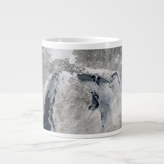 湖の氷、素晴らし州統一された。 ジャンボコーヒーマグカップ (正面)