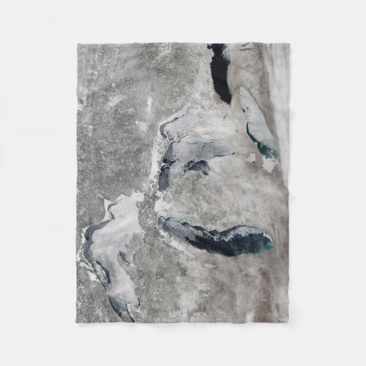 湖の氷、素晴らし州統一された。 フリースブランケット (正面)