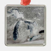 湖の氷、素晴らし州統一された。 メタルオーナメント (正面)