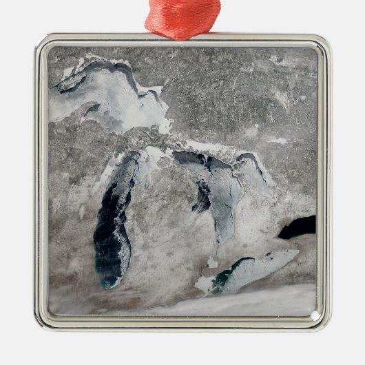 湖の氷、素晴らし州統一された。 メタルオーナメント (正面)