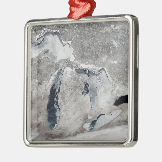 湖の氷、素晴らし州統一された。 メタルオーナメント (左)
