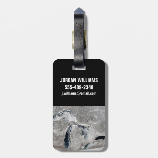 湖の氷、素晴らし州統一された。 ラゲッジタグ (裏面縦)