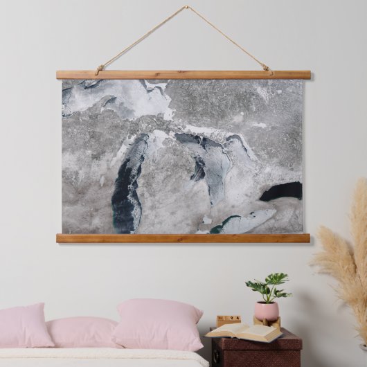 湖の氷、素晴らし州統一された。 吊り下げ型タペストリー (寝室)