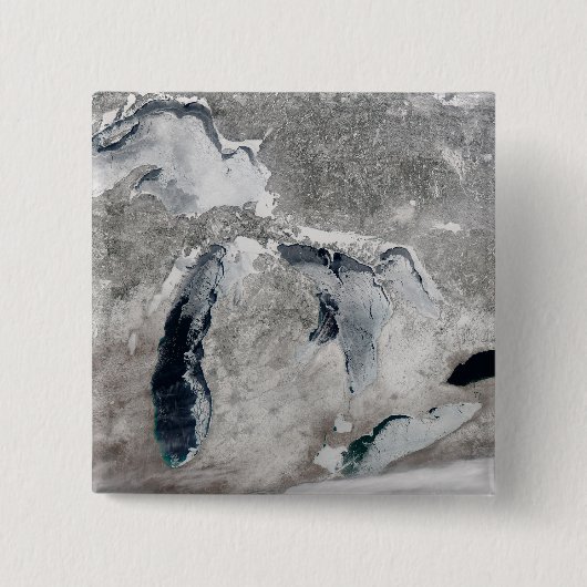 湖の氷、素晴らし州統一された。 缶バッジ (正面)