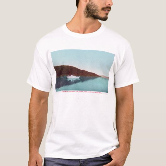 湖の汽船のささやきの眺め Tシャツ (正面)