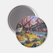 『湖の油絵』 マグネット (正面/裏面)