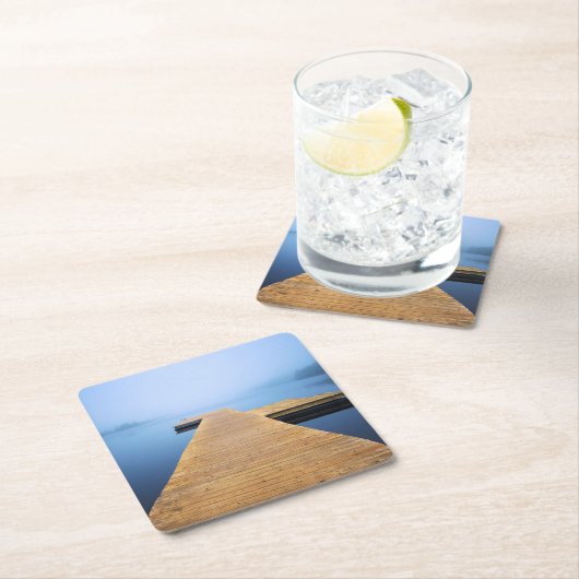 湖の波止場 スクエアペーパーコースター (インサイチュ)