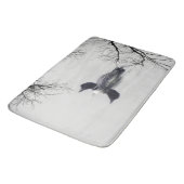 湖の浴室のマットの白黒水潜り鳥 バスマット (アングル)