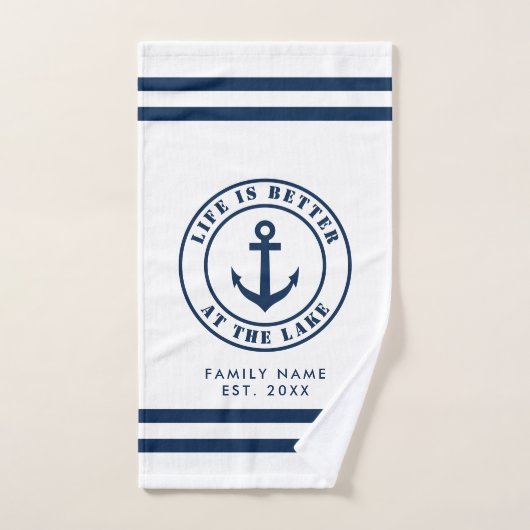 湖の海軍と白いの方が人生カスタムだ バスタオルセット (ハンドタオル)