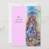 湖の淑女、鮮やかな明るい青とピンク 招待状 (裏面)