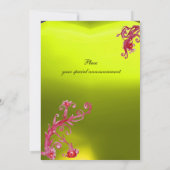 湖の淑女 , 鮮やかな青、ピンク、黄色 招待状 (裏面)