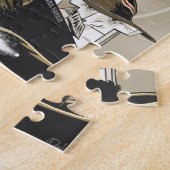 湖の港の貨物船 ジグソーパズル (側面)