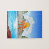 湖の火山噴火 ジグソーパズル (横)