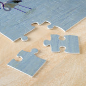 湖の灰色およびピンクのフラミンゴの群 ジグソーパズル (側面)