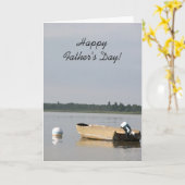 湖の父の日にボート カード (黄色い花)