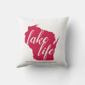 湖の生命ウィスコンシンは湖の名前をカスタマイズ クッション (裏面)
