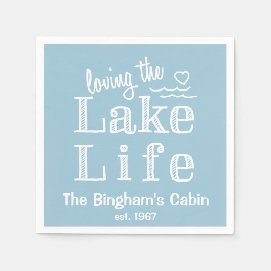 湖の生活を愛カスタマイズする スタンダードカクテルナプキン (正面)