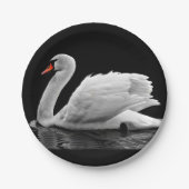 湖の白い白鳥 ペーパープレート (正面)