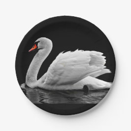湖の白い白鳥 ペーパープレート