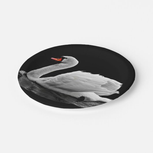 湖の白い白鳥 ペーパープレート (アングル)