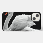 湖の白い白鳥 iPhoneケース (裏面横)