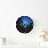 湖の真夜中 ラウンド壁時計 (ホーム)