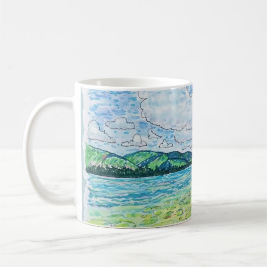湖の睡蓮 コーヒーマグカップ (左)