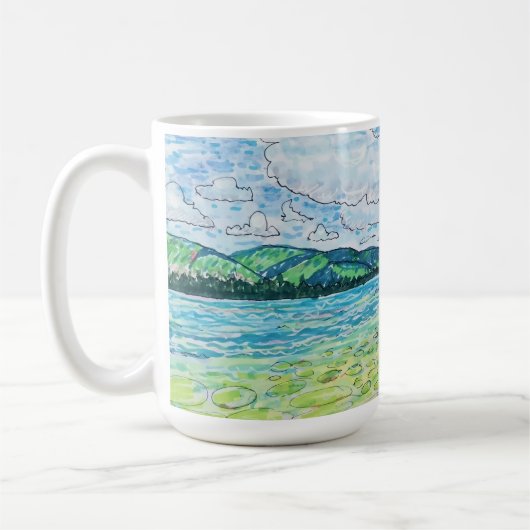 湖の睡蓮 コーヒーマグカップ (左)
