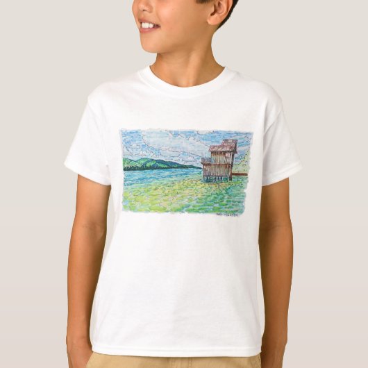 湖の睡蓮 Tシャツ (正面)