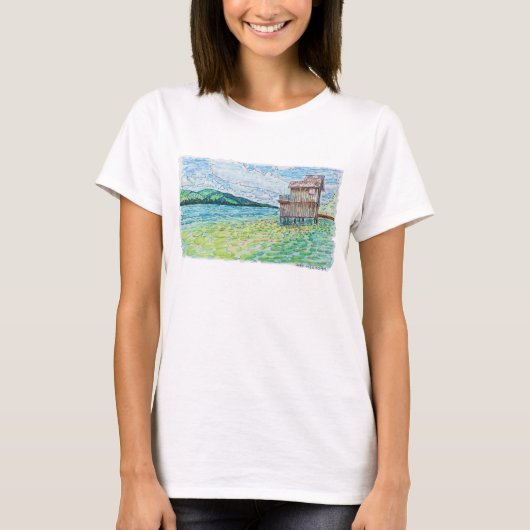 湖の睡蓮 Tシャツ (正面)