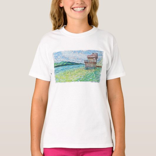 湖の睡蓮 Tシャツ (正面)