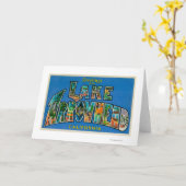 湖の矢じり、カリフォルニア-大きい手紙場面 カード (黄色い花)