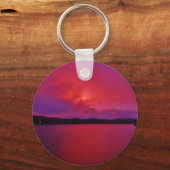 湖の矢印にホットピンクパープルサンセット キーホルダー (正面)
