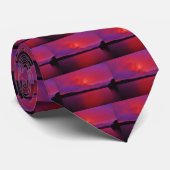湖の矢印にホットピンクパープルサンセット ネクタイ (ロール)
