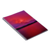 湖の矢印にホットピンクパープルサンセット ノートブック (右側)