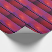 湖の矢印にホットピンクパープルサンセット ラッピングペーパー (角)