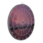 湖の矢印に紫の夕日 ダーツボード (正面左)