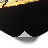 湖の矢印の夕焼けポスター ポスター (角)